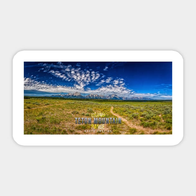 Grand Teton Mountain Range Sticker by Gestalt Imagery